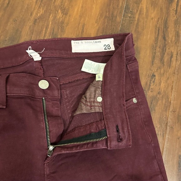 RAG & BONE Mid Rise Skinny Jeans in Port Red - Picture 4 of 12